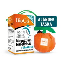 BioCo Magnézium-biszglicinát + bioaktív B6-vitamin tabletta 90 db + AJÁNDÉK TÁSKA