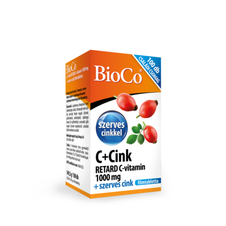 BioCo C+Cink Retard C-vitamin 1000 mg + Szerves cink Családi csomag filmtabletta 100 db