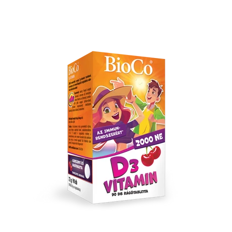 BioCo D3-vitamin 2000 NE cseresznyés rágótabletta 90 db