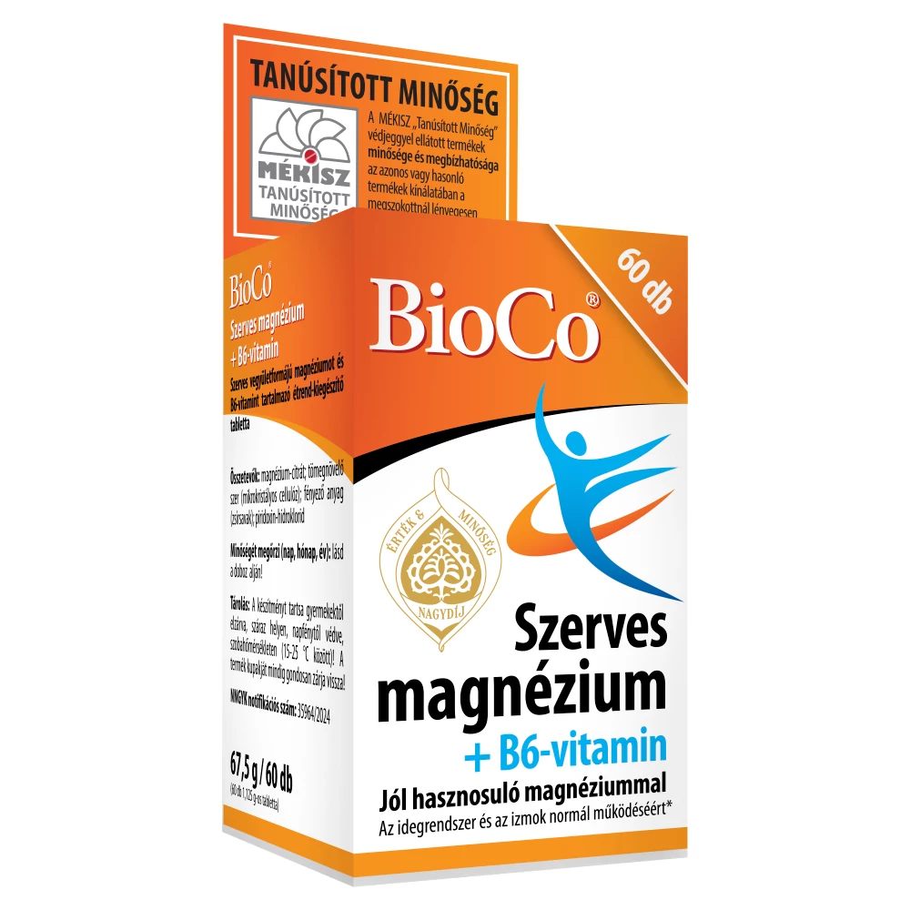 BioCo Szerves Magnézium+B6-vitamin 60 db