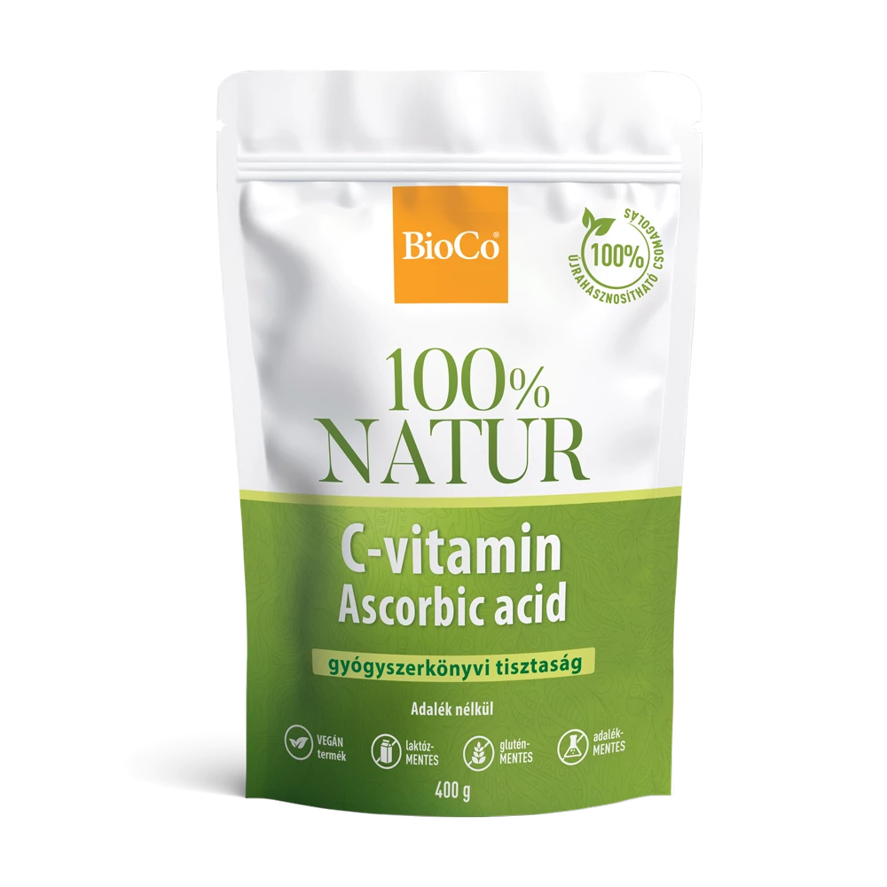 BioCo 100% NATUR C-vitamin Ascorbic acid tasakos por 400 g