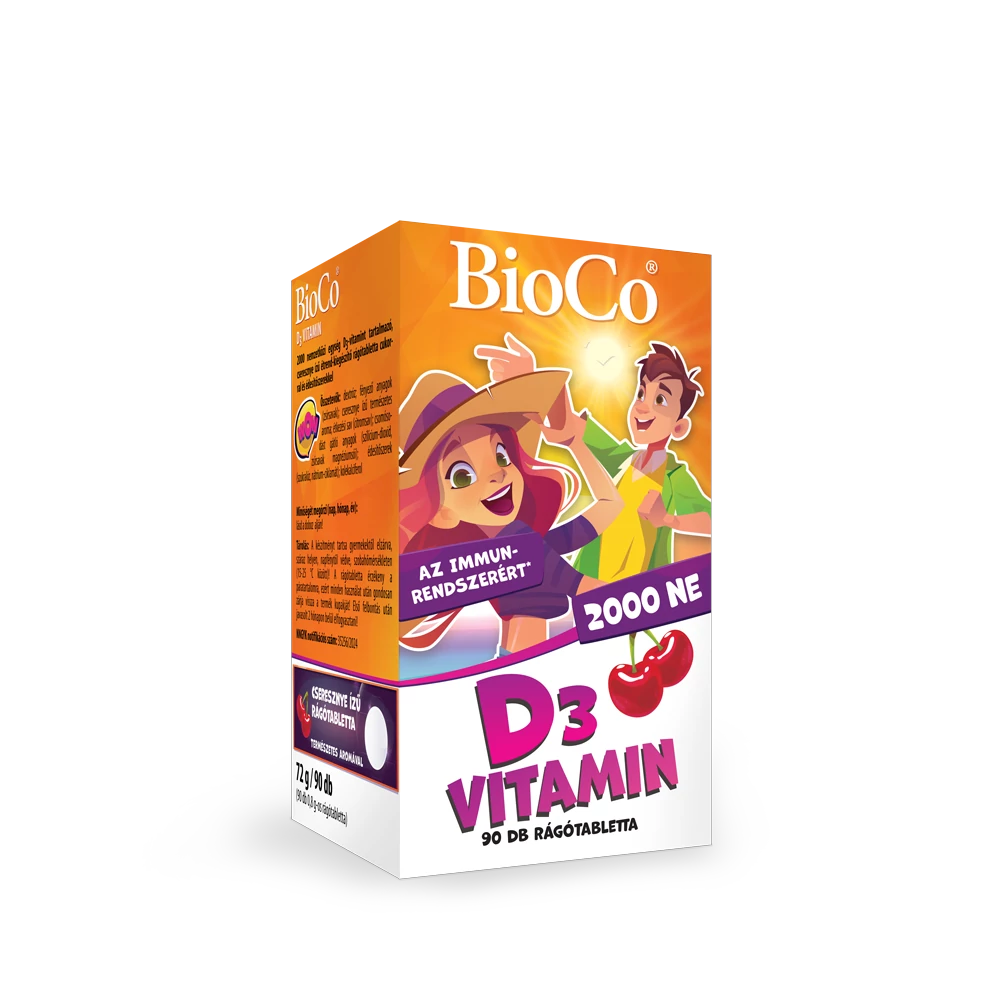 BioCo D3-vitamin 2000 NE cseresznyés rágótabletta 90 db