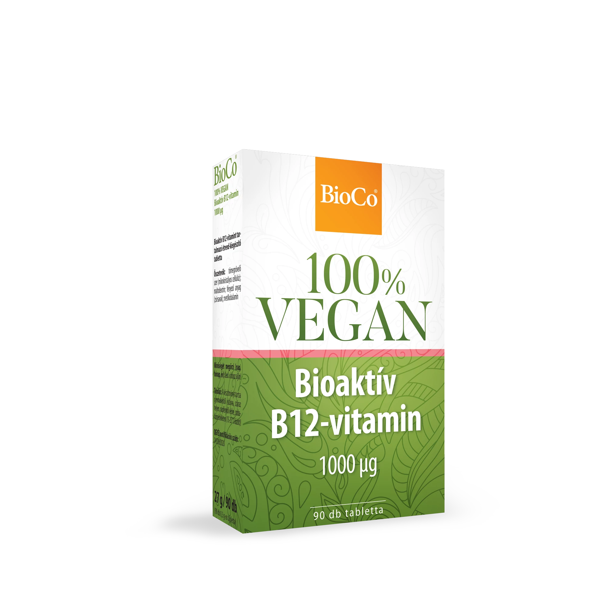 BioCo 100% VEGAN Bioaktív B12-vitamin 1000 mcg 90 db