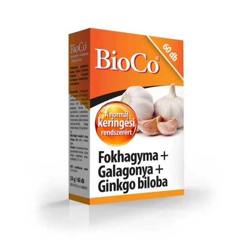 BioCo Fokhagyma + Galagonya + Ginkgo biloba 60 db