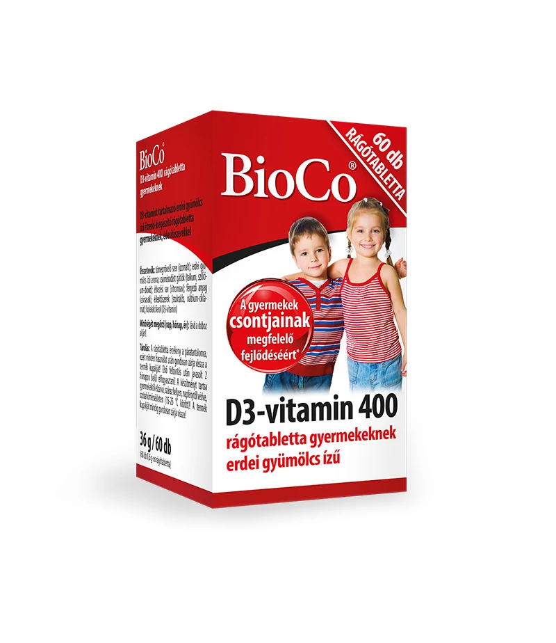 BioCo D3-vitamin 400 rágótabletta gyermekeknek 60 db