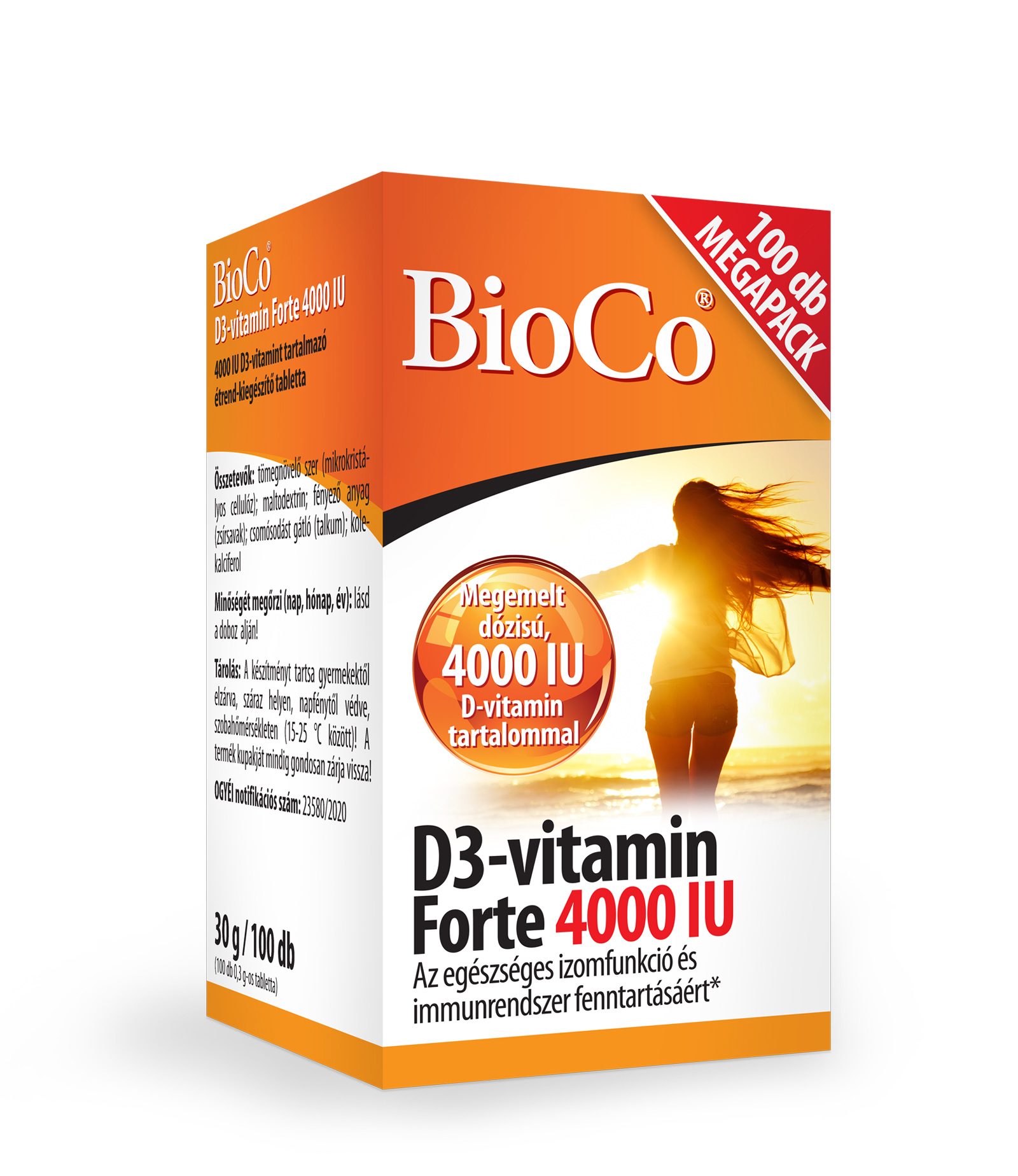 BioCo D3-vitamin 4000 IU forte tabletta 100x